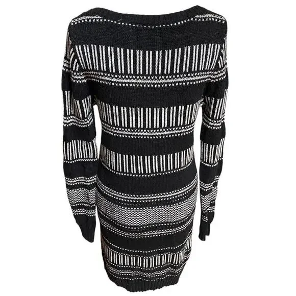 Roxy Black & White Sweater Dress in XL - Picture 4 of 8
